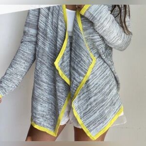 THML for Anthropologie. Open Drape Knit Cardigan. Gray/Blue/Yellow. XS.